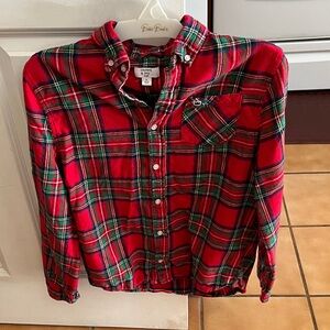 Crown & Ivy boys long sleeve flannel plaid shirt.  Size XL